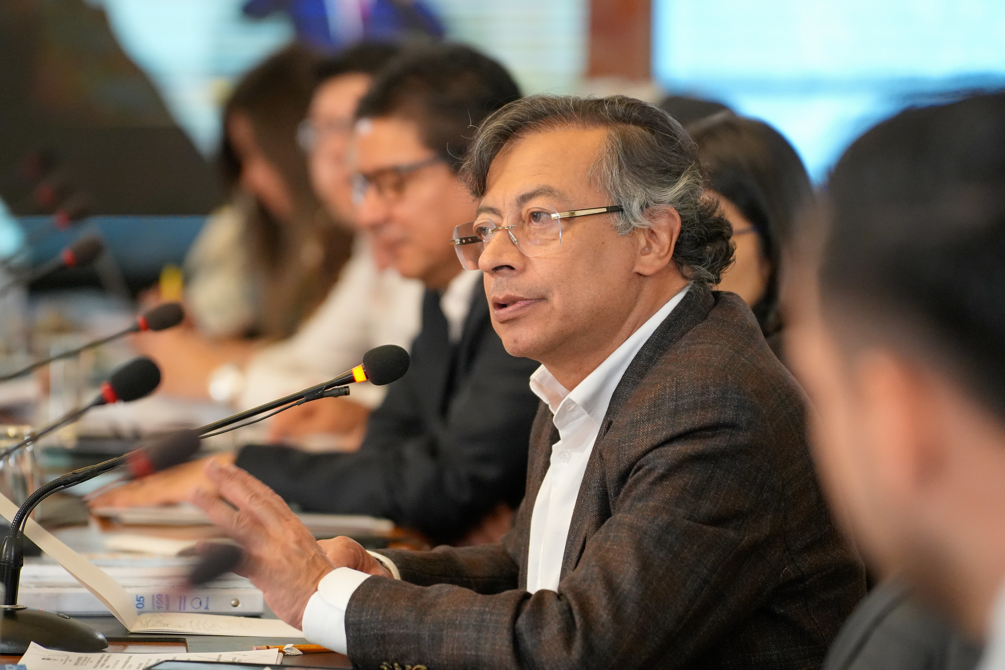 Presidente Gustavo Petro en el último Consejo de Ministros el 15 de septiembre.